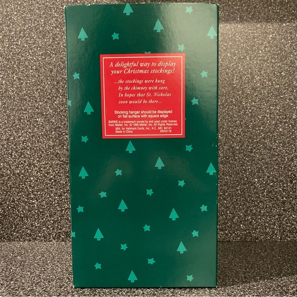 NIB Vtg Happy Holidays Barbie Stocking Hanger 1995 Hallmark for Mattel - Picture 13 of 15